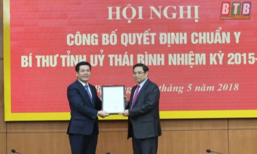 Trao quyết định chuẩn y Bí thư Tỉnh uỷ Thái Bình nhiệm kỳ 2015 - 2020